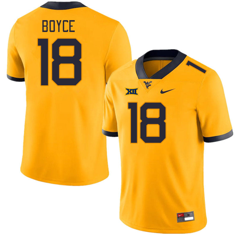 Men #18 Israel Boyce West Virginia Mountaineers College Football Jerseys Stitched Sale-Gold